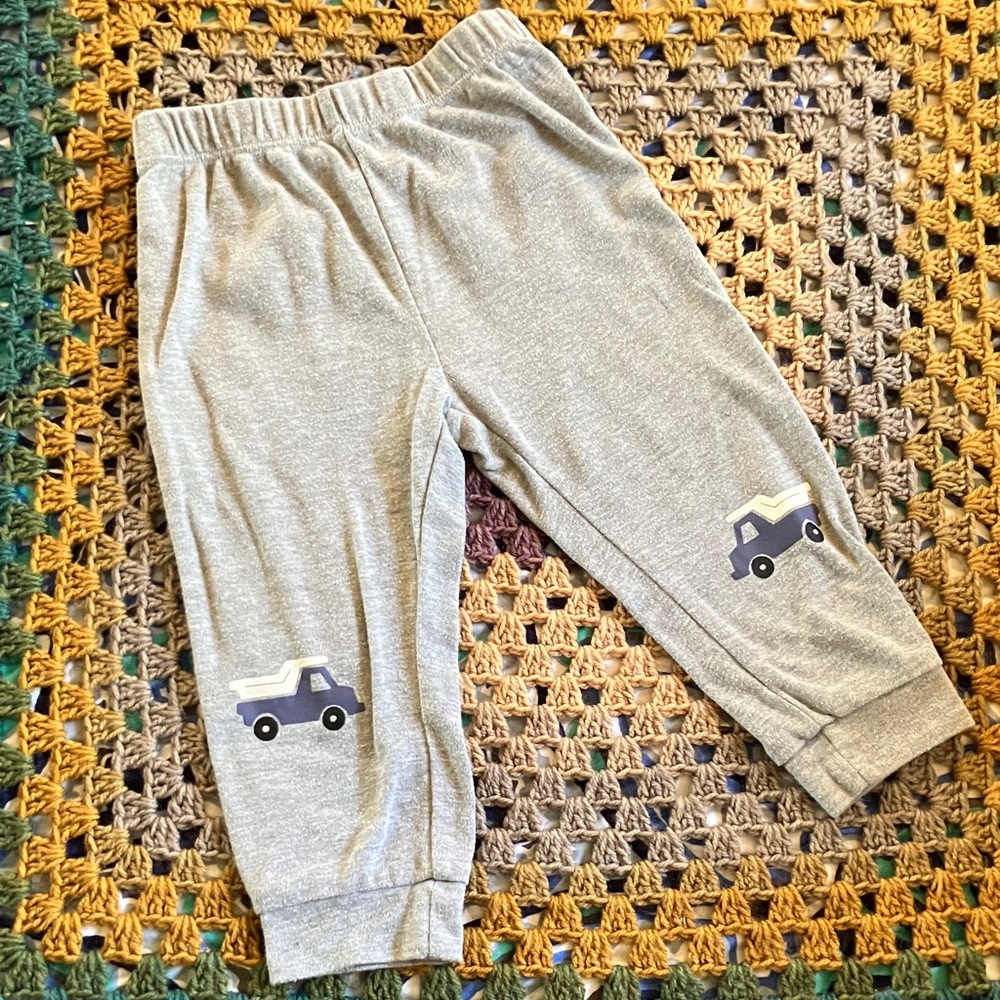 Gray Kids Bottoms with Truck Design